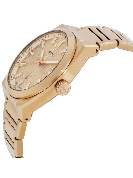 NWT Fossil Everett Quartz Gold Dial Men\'s Watch